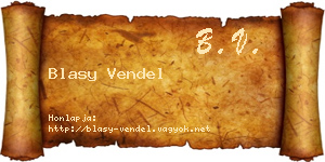 Blasy Vendel névjegykártya